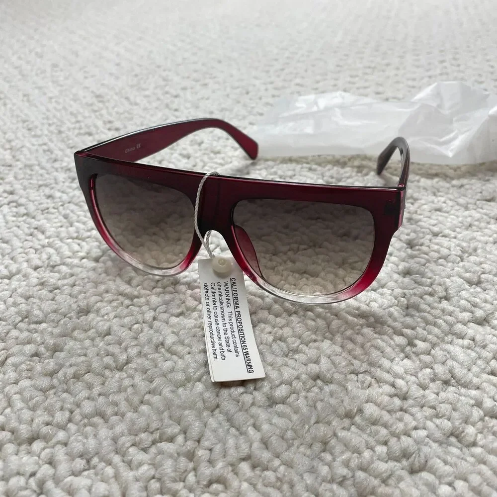 New with Preotective Bag Retro Pop Classic Unisex Sunglasses Red Sun Protection